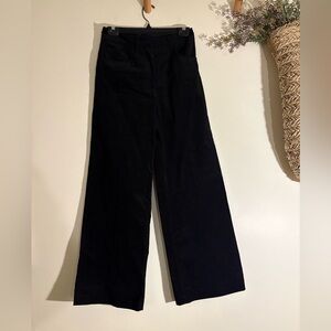 AllSaints Black Corduroy Wide Leg Pants Size 4 High Rise 26x30 NWT